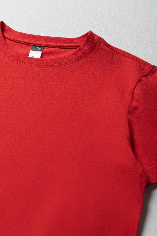 Crew Neck T-Shirt Red sold by Ackermas product image thumbnail 2