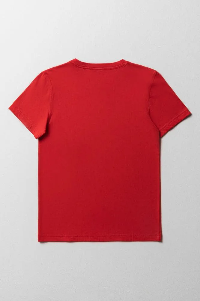 Crew Neck T-Shirt Red sold by Ackermas product image thumbnail 3