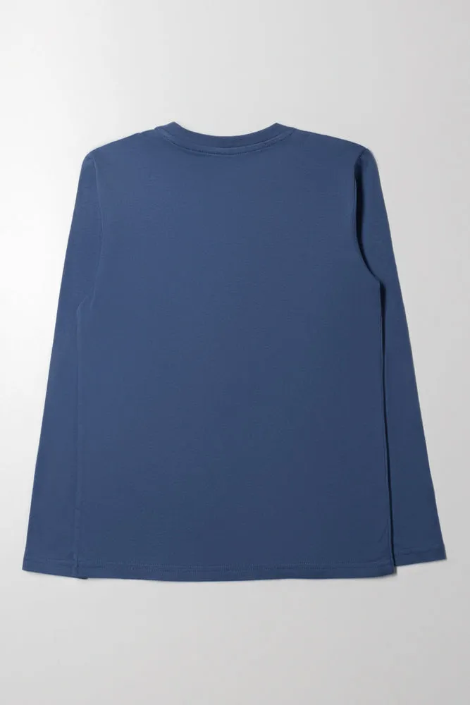 Long Sleeve T-Shirt Navy sold by Ackermas product image thumbnail 3