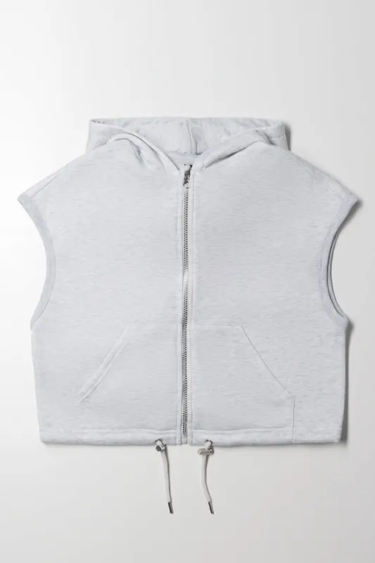 Sleeveless Zip Through Hoodie Grey sold by Ackermas