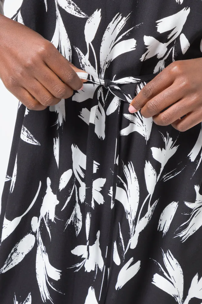 Belted Boatneck Shift Dress Black sold by Ackermas product image thumbnail 4