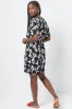 Belted Boatneck Shift Dress Black sold by Ackermas