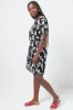 Belted Boatneck Shift Dress Black sold by Ackermas