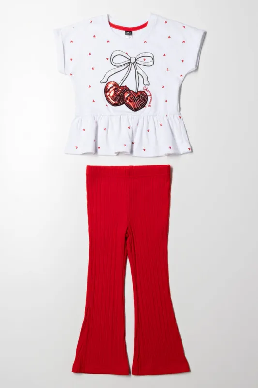 Flare Legging Set Red sold by Ackermas