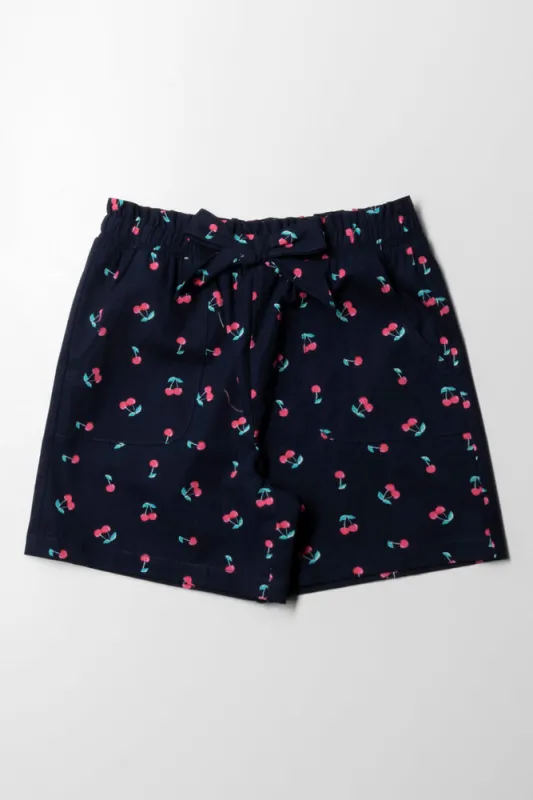 Cherry Shorts Navy sold by Ackermas