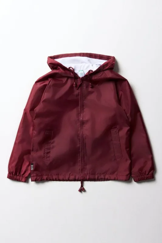 Unisex School Rain Jacket Maroon sold by Ackermas
