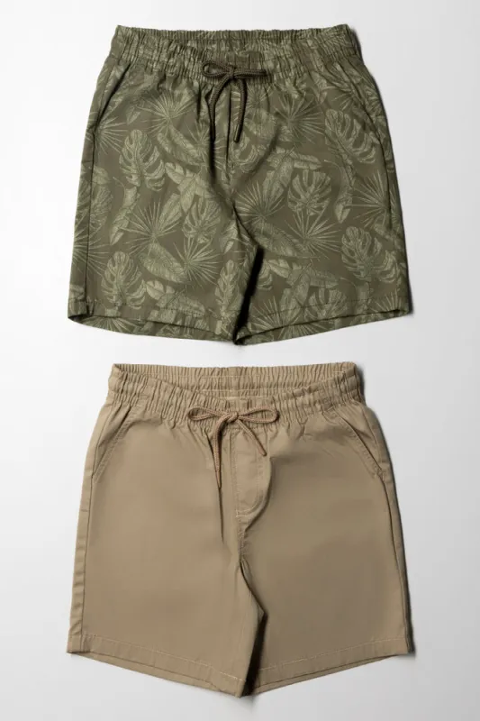 2 Pack Shorts Dark Green & Natural sold by Ackermas
