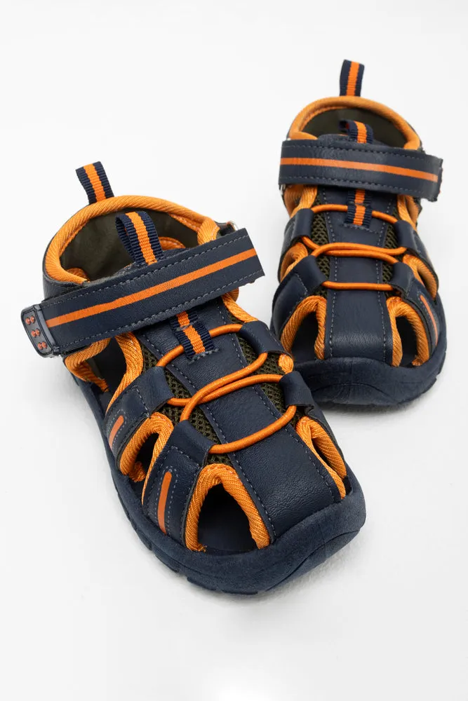 Adventure Sandal Navy & Orange sold by Ackermas