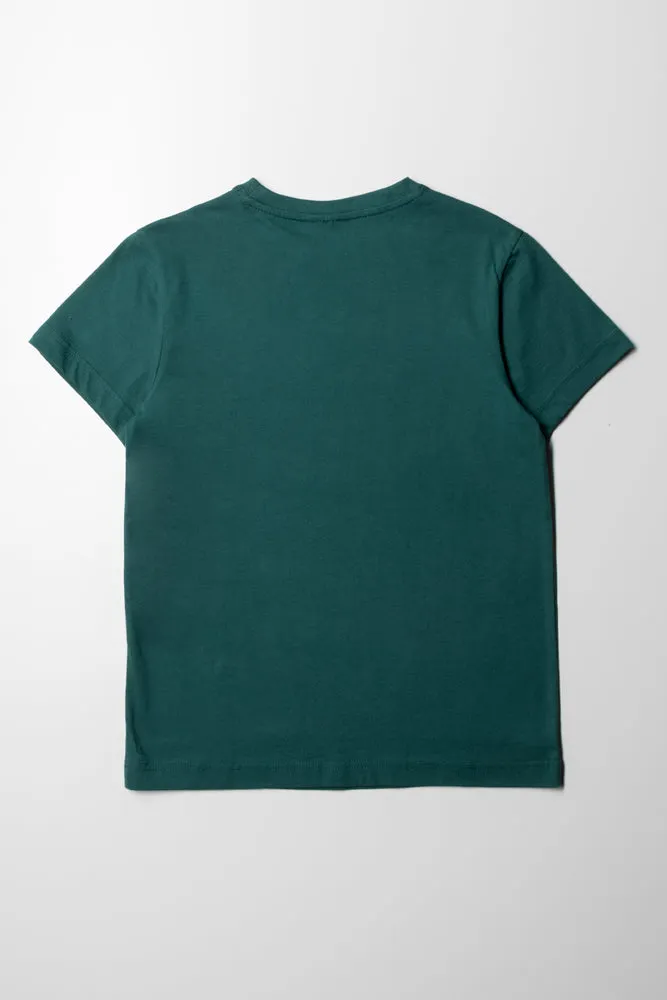 Crew Neck Short Sleeve T-Shirt Dark Green sold by Ackermas product image thumbnail 3