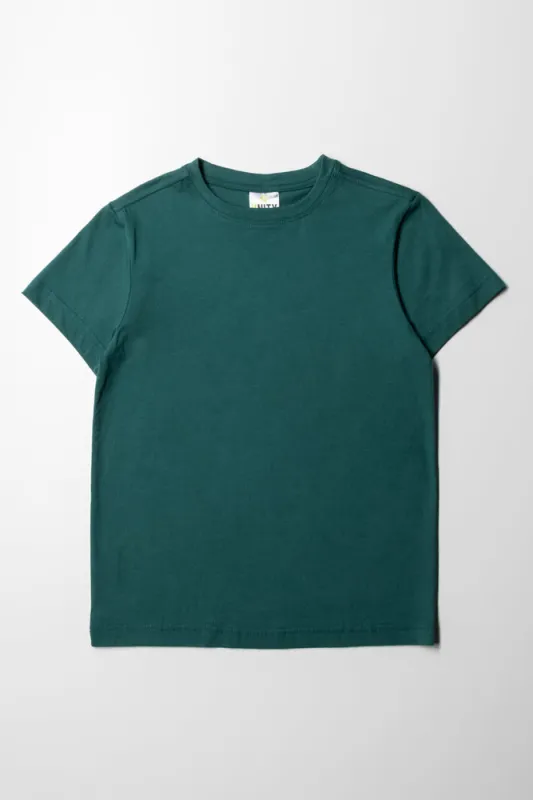 Crew Neck Short Sleeve T-Shirt Dark Green sold by Ackermas