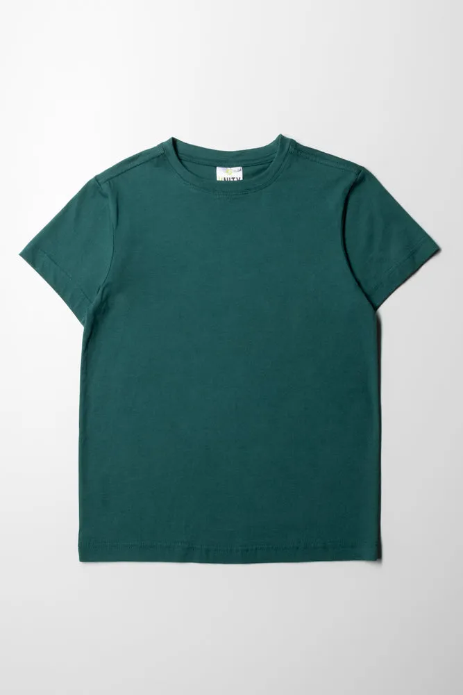 Crew Neck Short Sleeve T-Shirt Dark Green sold by Ackermas