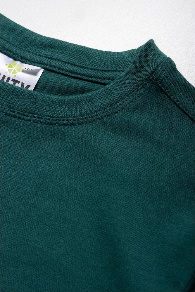 Crew Neck Short Sleeve T-Shirt Dark Green sold by Ackermas product image thumbnail 2