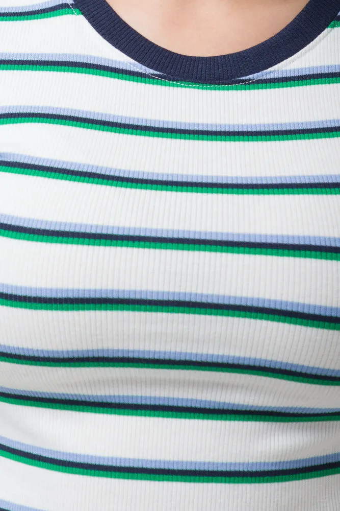 Stripe Short Sleeve T-Shirt Green sold by Ackermas product image thumbnail 4