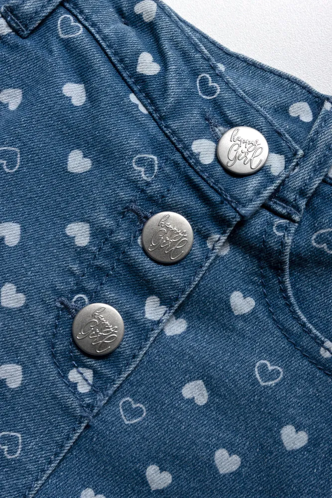 Lazer Heart Denim Skorts Blue sold by Ackermas product image thumbnail 2