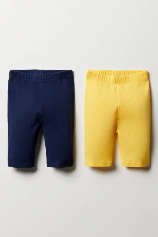 2 Pack Crop Leggings Yellow And Navy sold by Ackermas