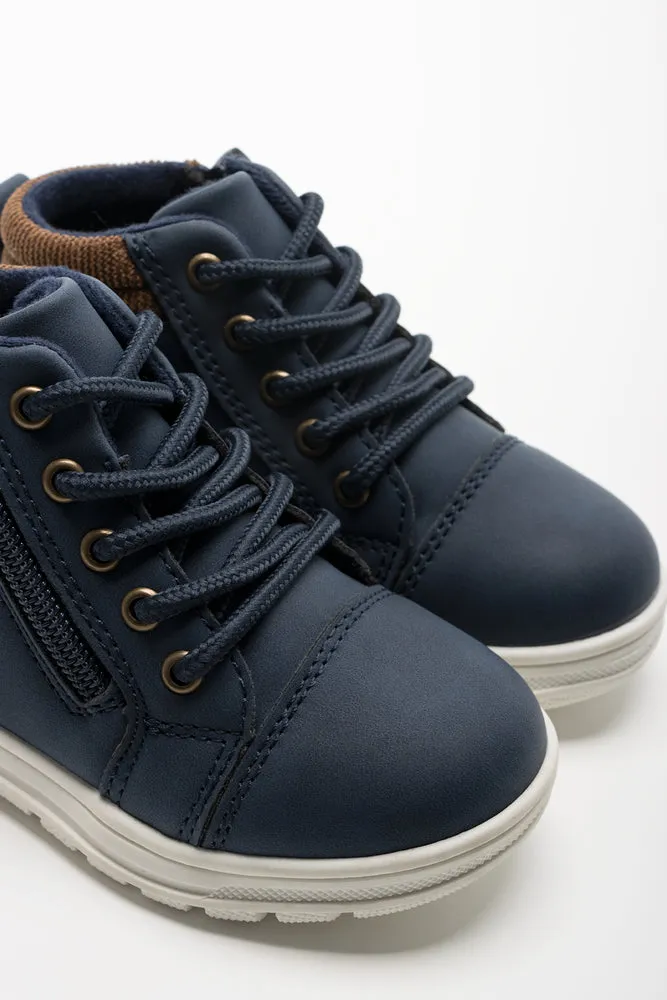 High Top Lace Up Sneaker Navy sold by Ackermas product image thumbnail 3
