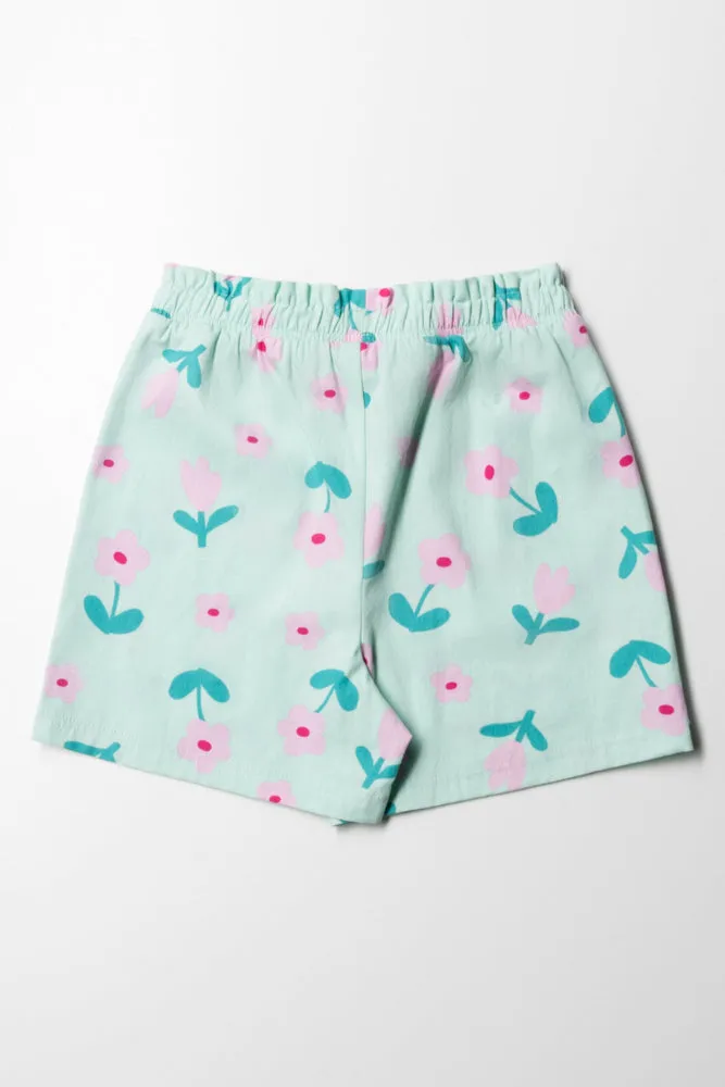 Floral Shorts Mint sold by Ackermas product image thumbnail 3