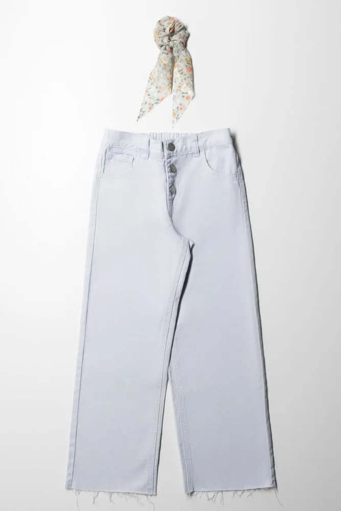 Wide Leg With Button Detail And Hair Tie Grey sold by Ackermas