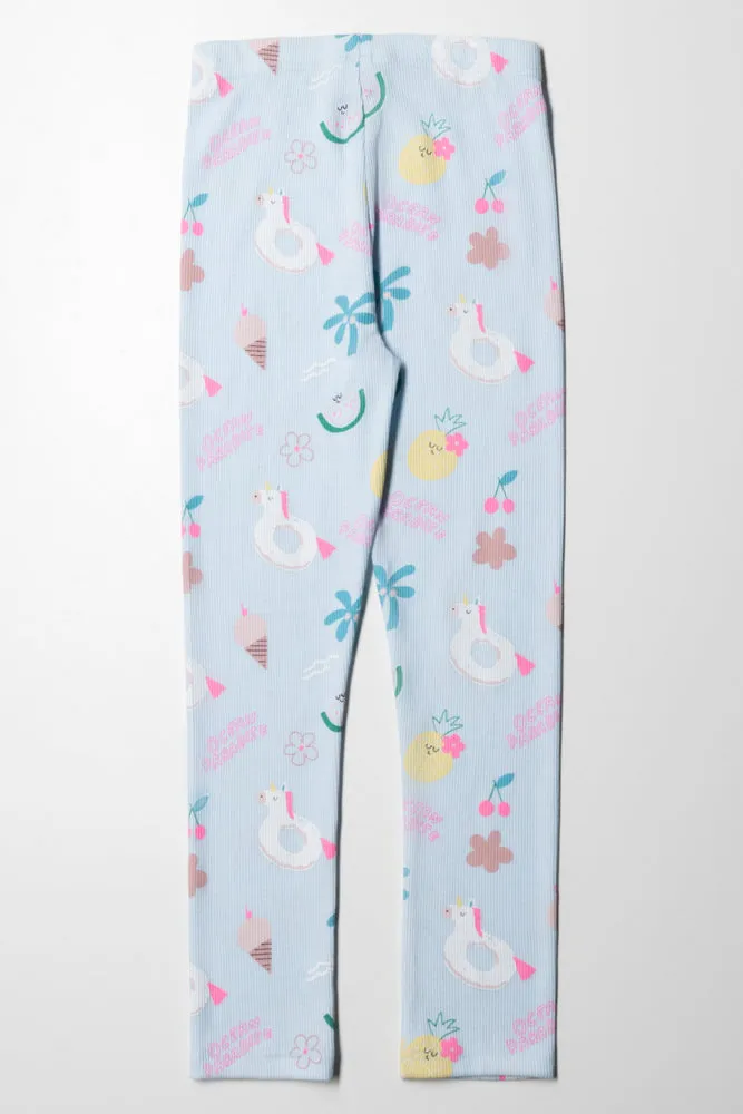 Rib Unicorn Legging Light Blue sold by Ackermas product image thumbnail 3