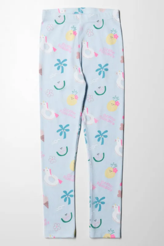 Rib Unicorn Legging Light Blue sold by Ackermas