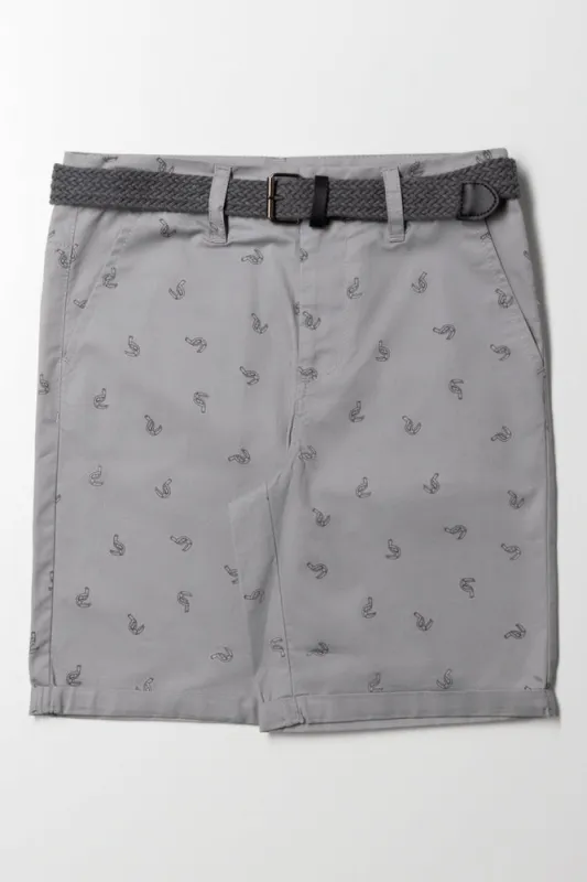 Belted Chino Pants Grey sold by Ackermas