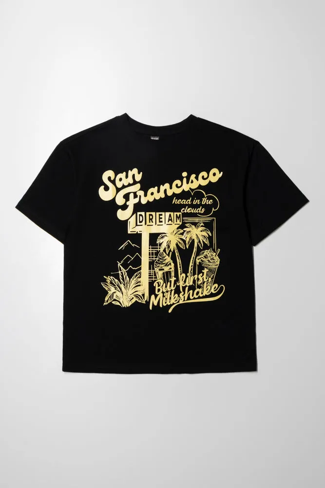 San Fransisco Oversized T-Shirt Black sold by Ackermas