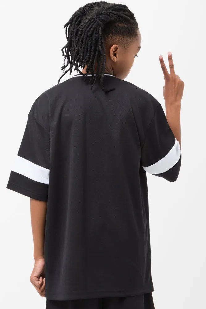 Basketball Short Sleeve T-Shirt Black & White sold by Ackermas product image thumbnail 3