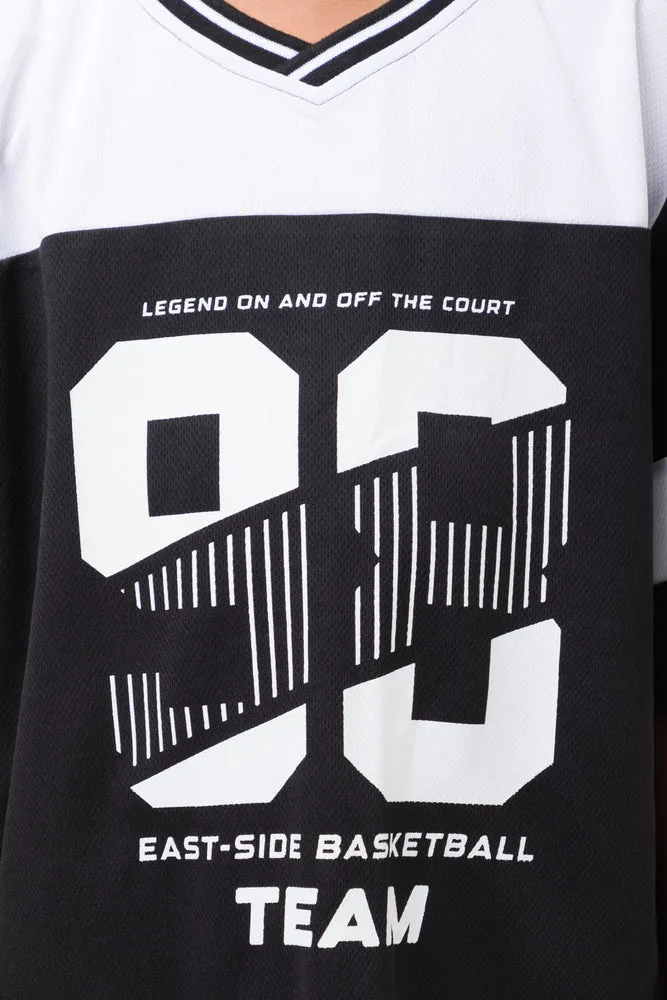 Basketball Short Sleeve T-Shirt Black & White sold by Ackermas product image thumbnail 4