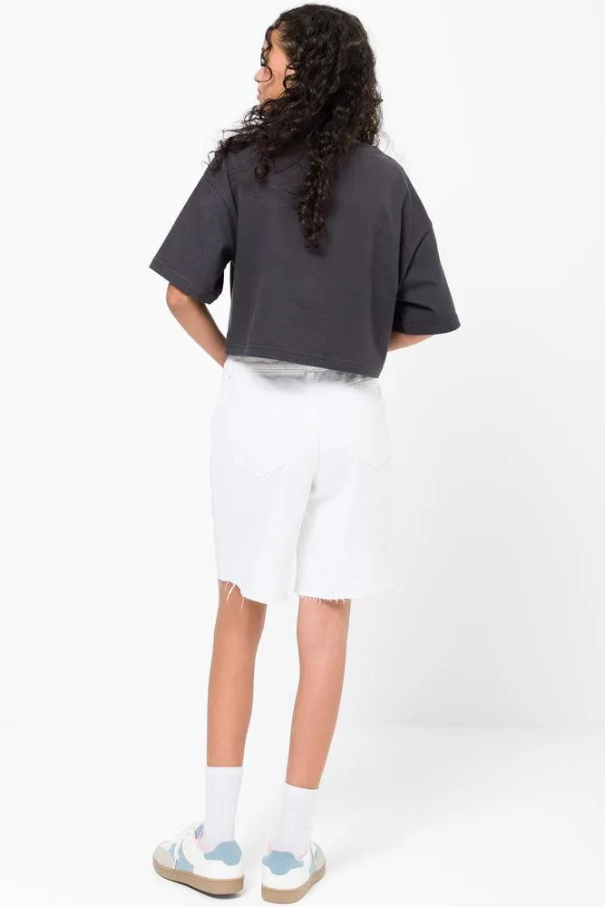 Ripped Denim Shorts White sold by Ackermas product image thumbnail 4