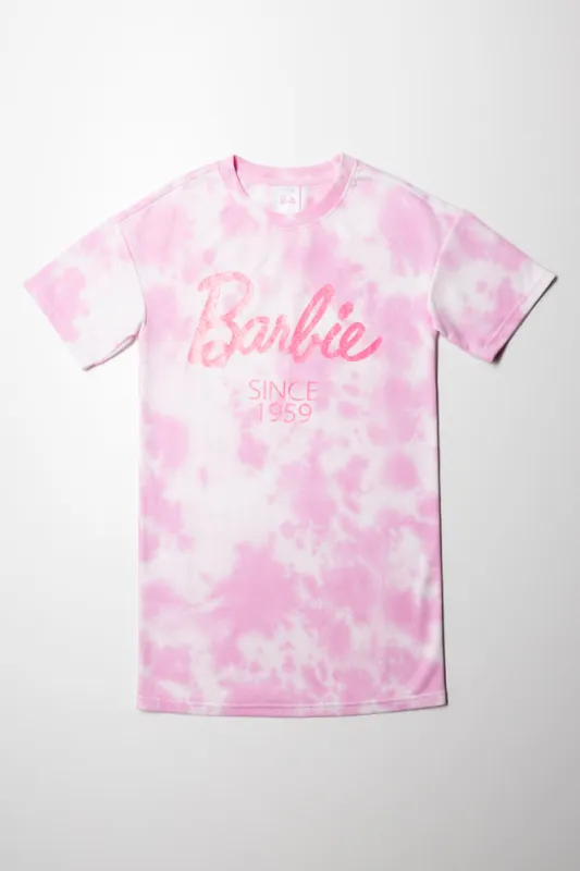 Barbie Short Sleeve T-Shirt Dress Pink sold by Ackermas