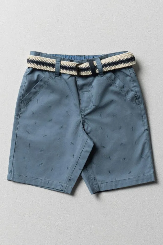 Belted Chino Shorts Blue sold by Ackermas