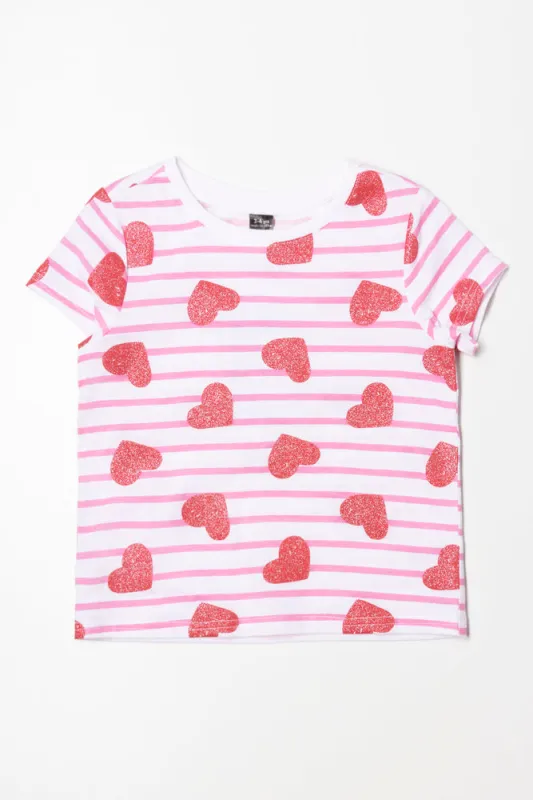 Heart Short Sleeve T-Shirt Red sold by Ackermas