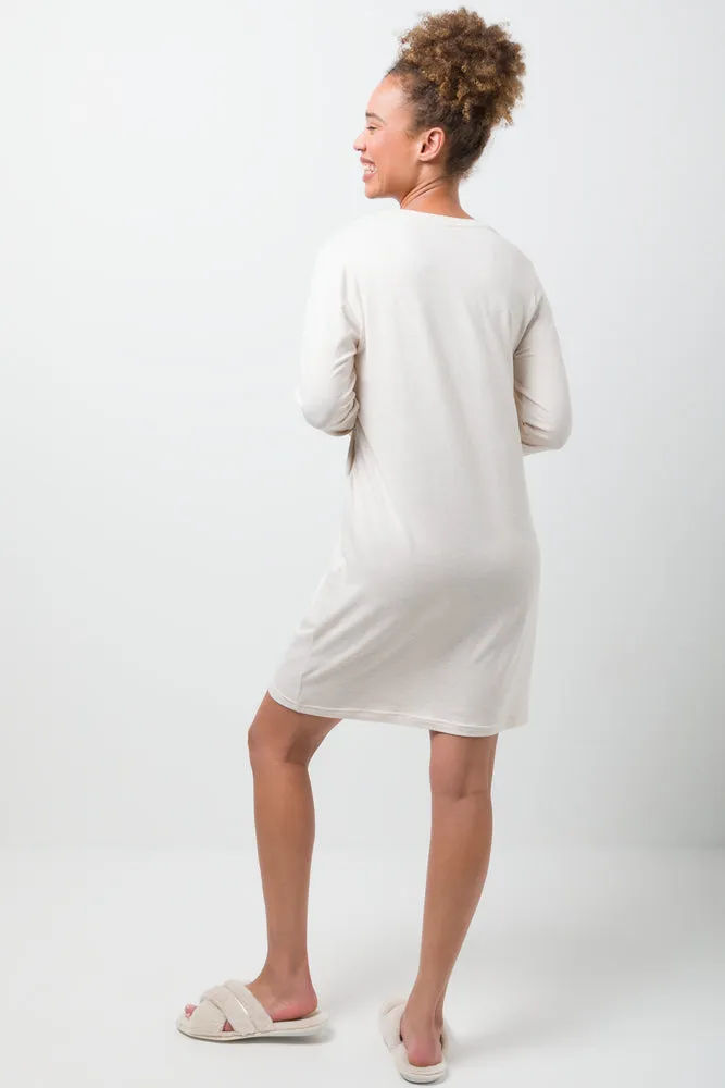 Long Sleeve Sleepshirt Natural sold by Ackermas product image thumbnail 3