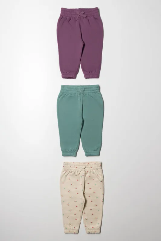 3 Pack Track Pants Purple, Green And Cream sold by Ackermas