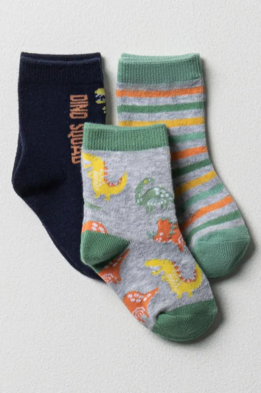 3 Pack Dino Socks Multi sold by Ackermas