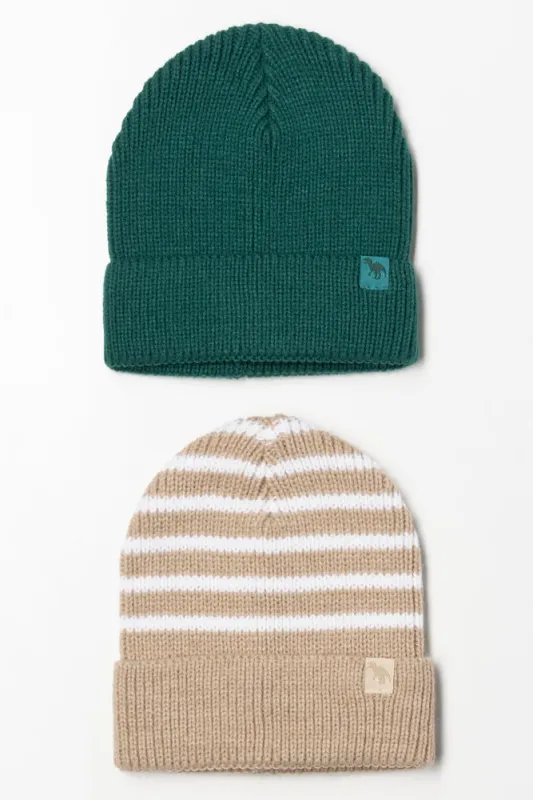 2 Pack Beanies Green And Natural sold by Ackermas