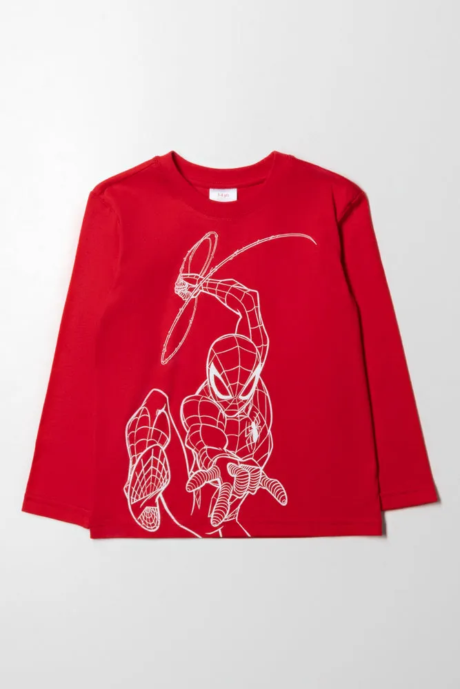 Spider-Man Long Sleeve T-Shirt Red sold by Ackermas