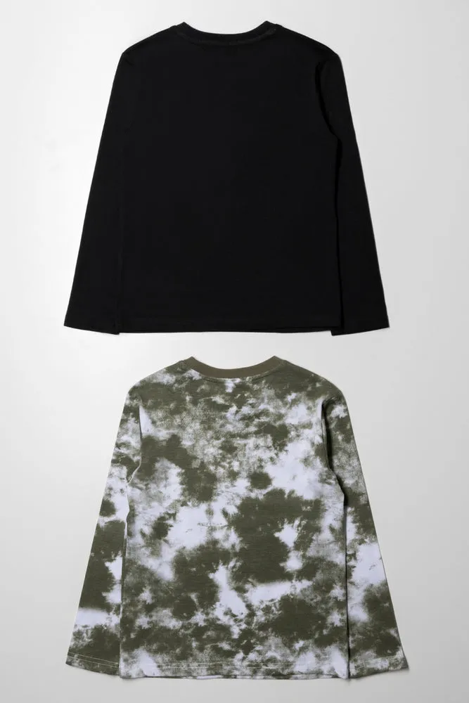 2 Pack Dinosaur Long Sleeve T-Shirts Black And Green sold by Ackermas product image thumbnail 4