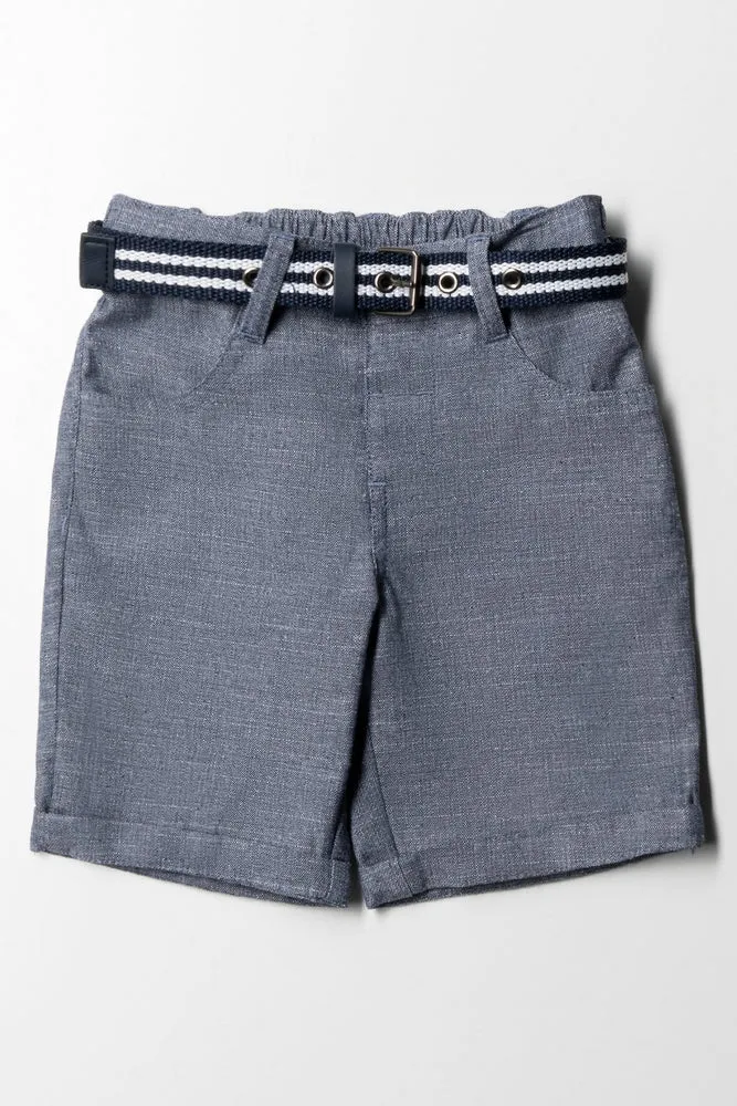 Belted Chino Shorts Blue sold by Ackermas