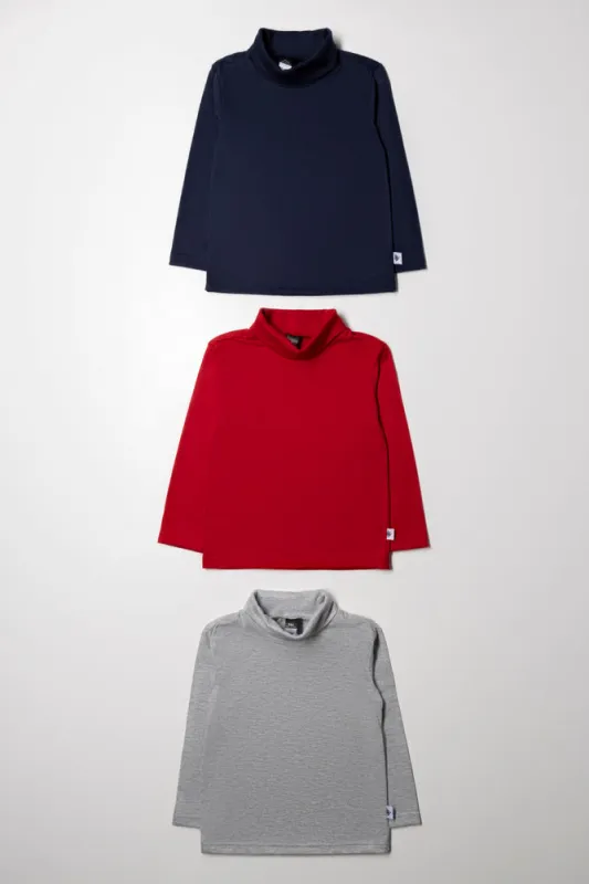 3 Pack Polonecks Navy, Grey And Red sold by Ackermas