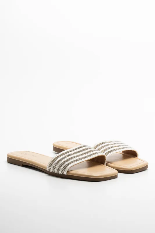 Diamante Sandal White sold by Ackermas
