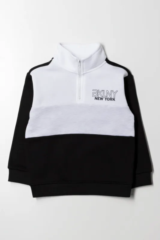 Funnel Neck Quarter Zip Tracktop Black sold by Ackermas