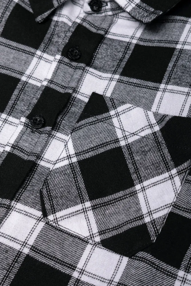 Check Long Sleeve Shirt Black And White sold by Ackermas product image thumbnail 2