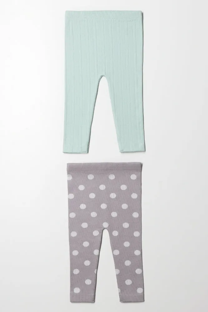 2 Pack Cable Leggings Light Green And Grey sold by Ackermas product image thumbnail 3