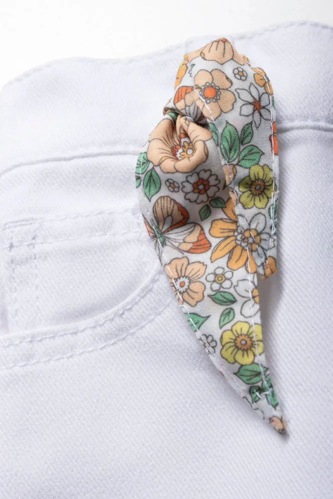 Denim Short With Hair Tie White sold by Ackermas product image thumbnail 3