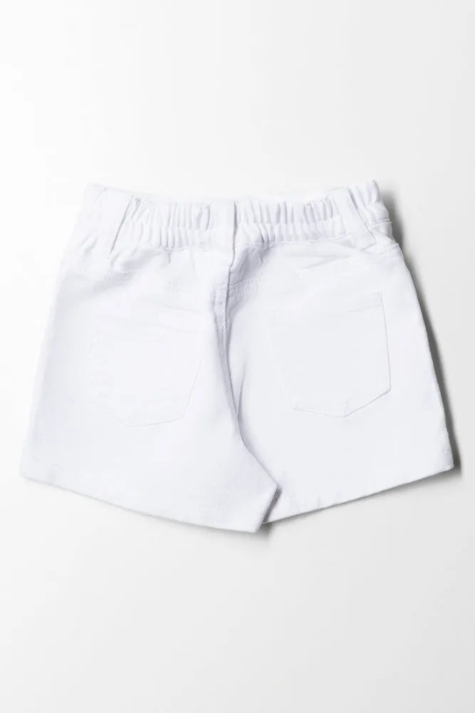 Denim Short With Hair Tie White sold by Ackermas product image thumbnail 4