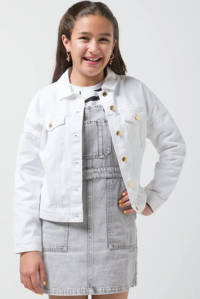 Denim Jacket White sold by Ackermas