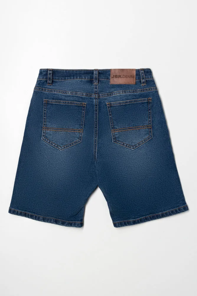 Ripped Denim Short Blue sold by Ackermas product image thumbnail 3