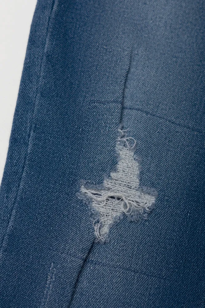 Ripped Skinny Denim Jeans Dark Blue sold by Ackermas product image thumbnail 3