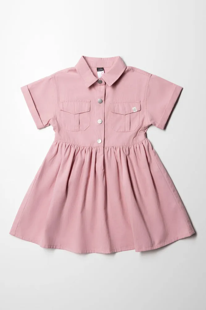 Twill Utility Dress Dusty Pink sold by Ackermas
